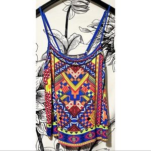 Flying Tomato Abstract Neon Tank